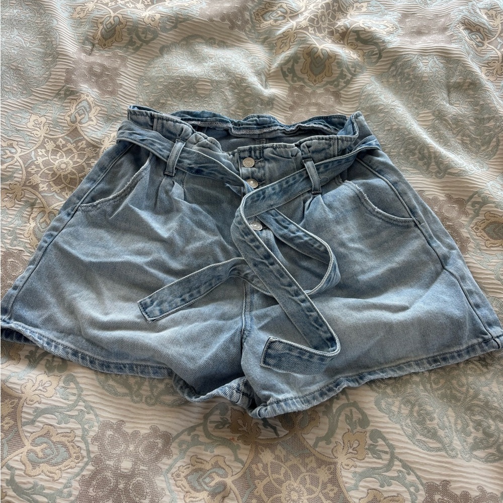 American Eagle Paperbag Denim Shorts